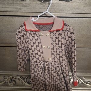 Designer Kids Dress with Gold Buttons